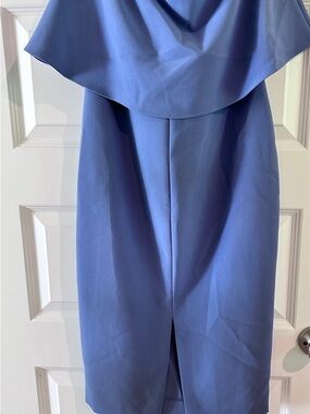 Likely Strapless Blue Midi Dress